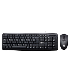 R8 Más barato 104 teclas Teclado y ratón Combo Computadora Ratón con cable y teclado Set para oficina