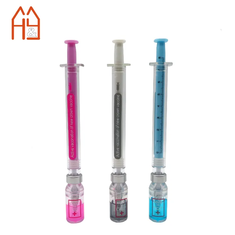 Nieuw Product Medische Injectie Spuit Balpen Creatieve Relatiegeschenk Plastic Jumbo Gel Pen Met Reclame Logo