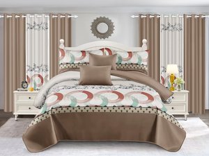 Yeni tasarımlar kral kış yatak örtüsü seti 12 adet ile eşleşen perde Juegos de Ropa de Cama de Lujo