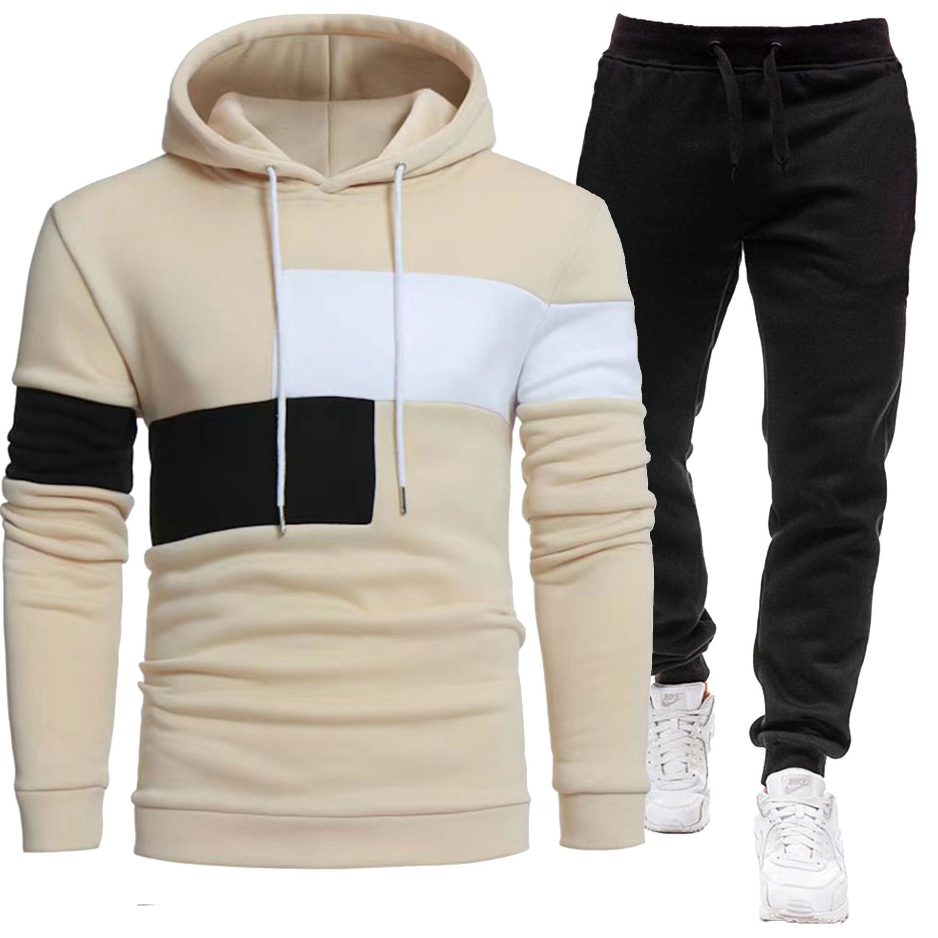 Beige black pants
