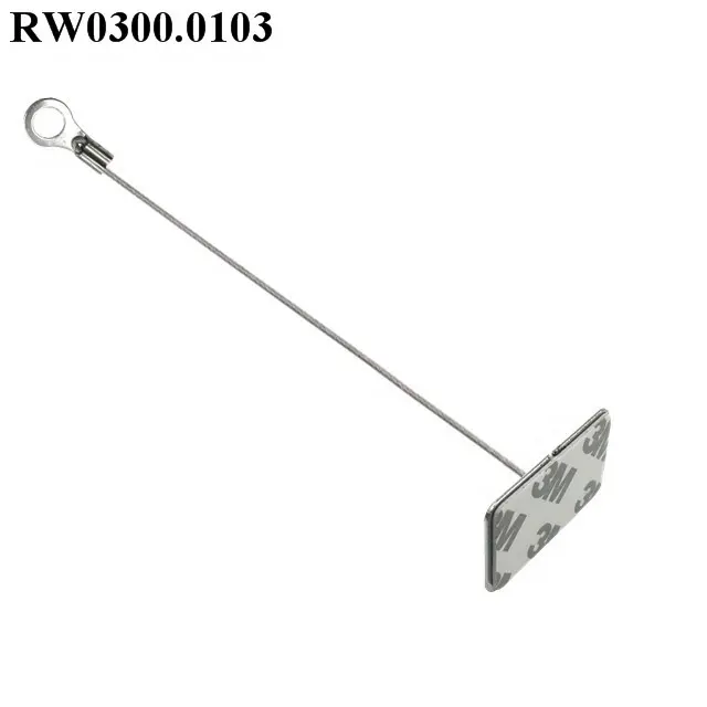 Ruiwor RW03000103 câble en fil d'acier personnalisable avec bornes à œillets en acier inoxydable et plaque métallique adhésive rectangulaire