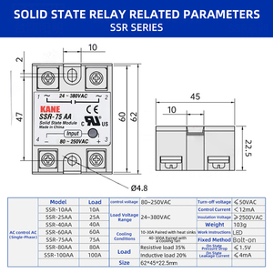 <strong>SSR</strong>-75AA FOTEK Solid State Relay Solid State Module 80-250V Input AC 24-380V AC <strong>Output</strong> Single Phase for <strong>PID</strong> <strong>Temperature</strong> <strong>Control</strong> - Product Image 2