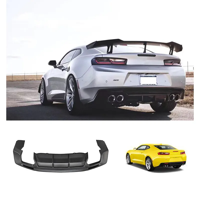 Prezzo di fabbrica 2021 nuovo stile a buon mercato prezzo materiale PP accessori esterni per auto diffusore paraurti posteriore per Chevrolet Camaro 2016-202