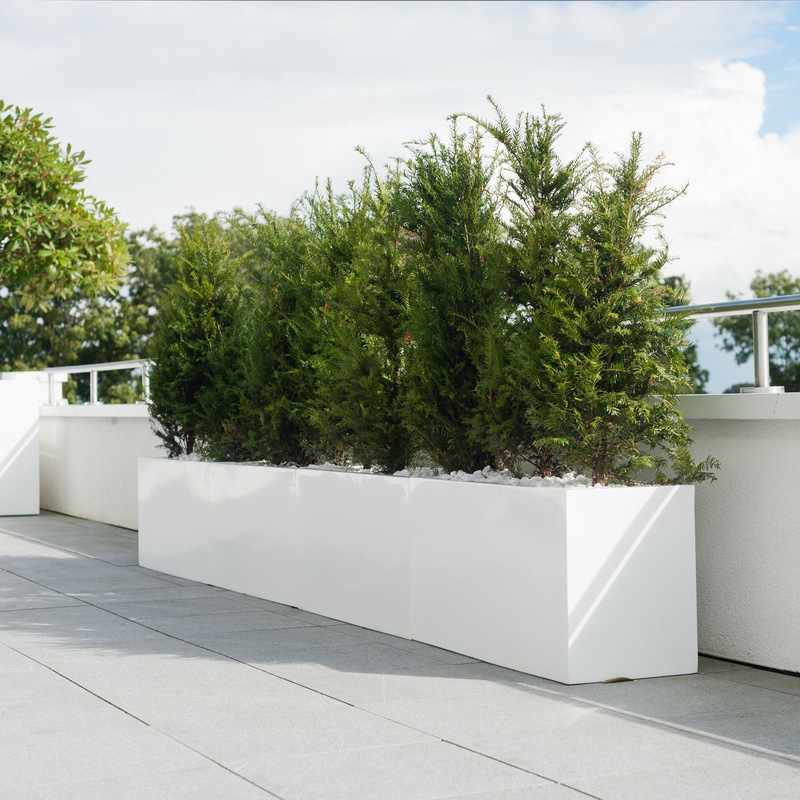 Jardinière d'extérieur en acier inoxydable