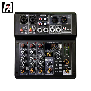 Mezclador de audio Entrada de 4 canales 2 Salida estéreo Consola de mezcla profesional USB - Product Image 1