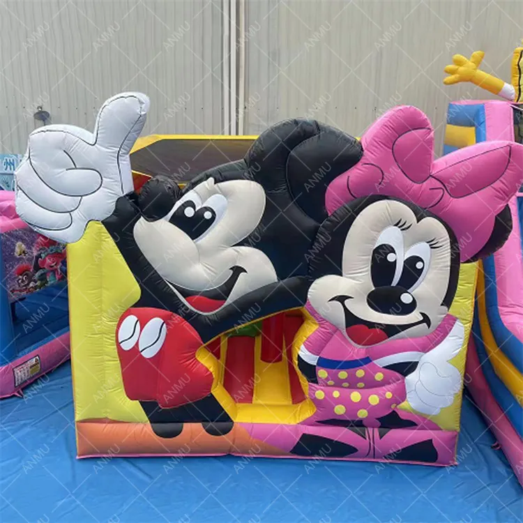 Handels übliche PVC Hüpfburg Kinder Party Verleih Spielzeug Minnie Maus Mickey Mouse aufblasbare Hüpfburg