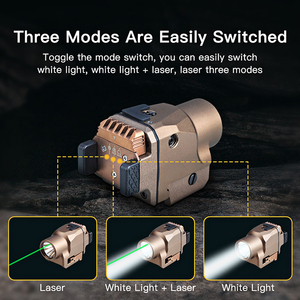 Kompakt lazer ışığı ayarlanabilir monte ışık ve yeşil lazer Combo tip-c şarj edilebilir LED taktik el feneri - Product Image 3