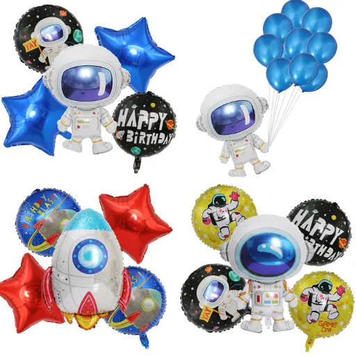 Razzo astronauta astronauta astronave UFO elio Mylar palloncini regalo giocattolo set per ragazzi e ragazze gioco di compleanno festa decorazione per feste