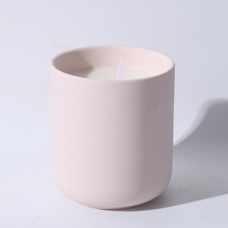 Custom Home Hotel Cafe 12oz Ceramic Scented Candle Containers Empty Vessel Candle Jars Ceramic Candle Holder with Lid