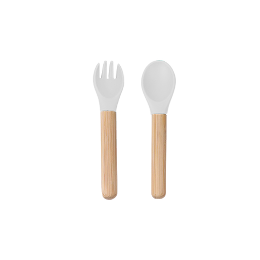 grey silicone spoon and fork set