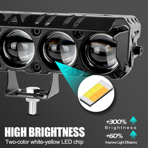 Çift renk beyaz sarı 50W motosiklet projektör Lens spot ışık LED araç aydınlatma sistemi, 5 Lens sis sürüş ışık - Product Image 5