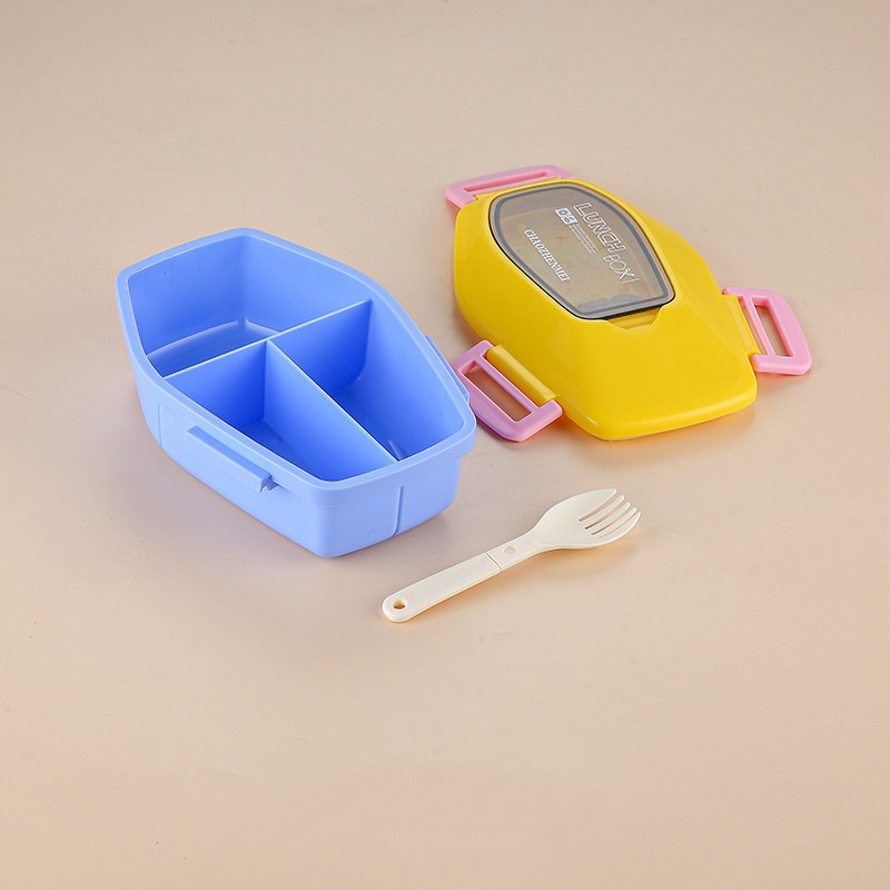 yellow, blue, 920ml, plastic, light, food box, 60 boxes