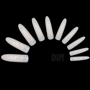 BIN yapay tırnaklar 500 adet çanta uzun Stiletto Nail İpuçları akrilik fransız yarım kapak 5C eğrisi Nail İpuçları - Product Image 6