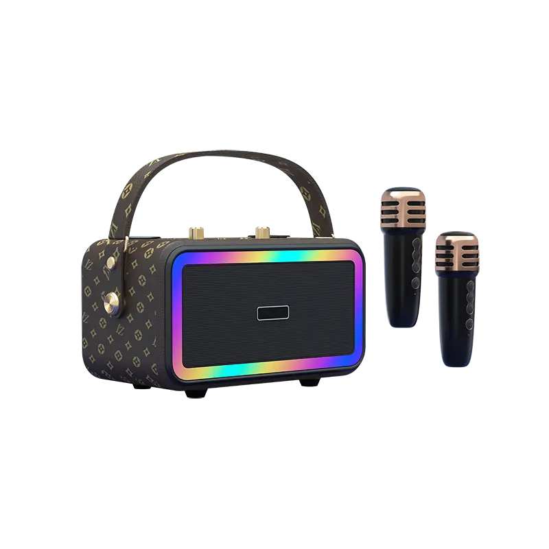 Novo Recarregável Handle Sound Box Party Box Outdoor Parlantes Bluetooth Speaker portátil com Microfone Sem Fio