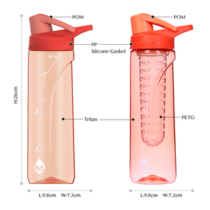750ml/24oz dễ dàng Grip độc đáo hình BPA-free Tritan nhựa chai nước thể thao với trái cây Infuser cho đồ uống - Product Image 5
