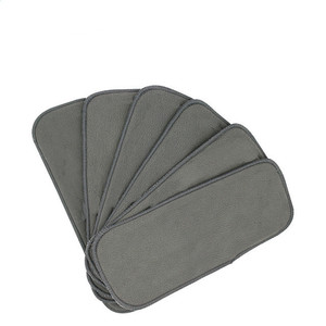 Toptan yıkanabilir kullanımlık bebek bezi gömlekleri 4 katmanlar 5 katmanlar bambu kömür insert gemi hazır - Product Image 1