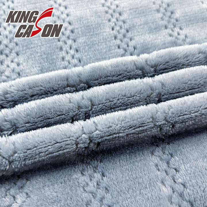Kingcason Factory Customized Color100%polyester Skin-friendly Jacquard Flannel Fleece for Cloth and Blanket