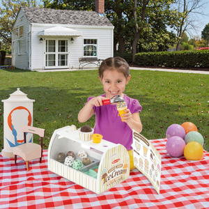 Muỗng gỗ phục vụ giả vờ Kem truy cập chơi phụ kiện thực phẩm mầm non trẻ em chơi thiết lập phục vụ Ice Cream đồ chơi - Product Image 3