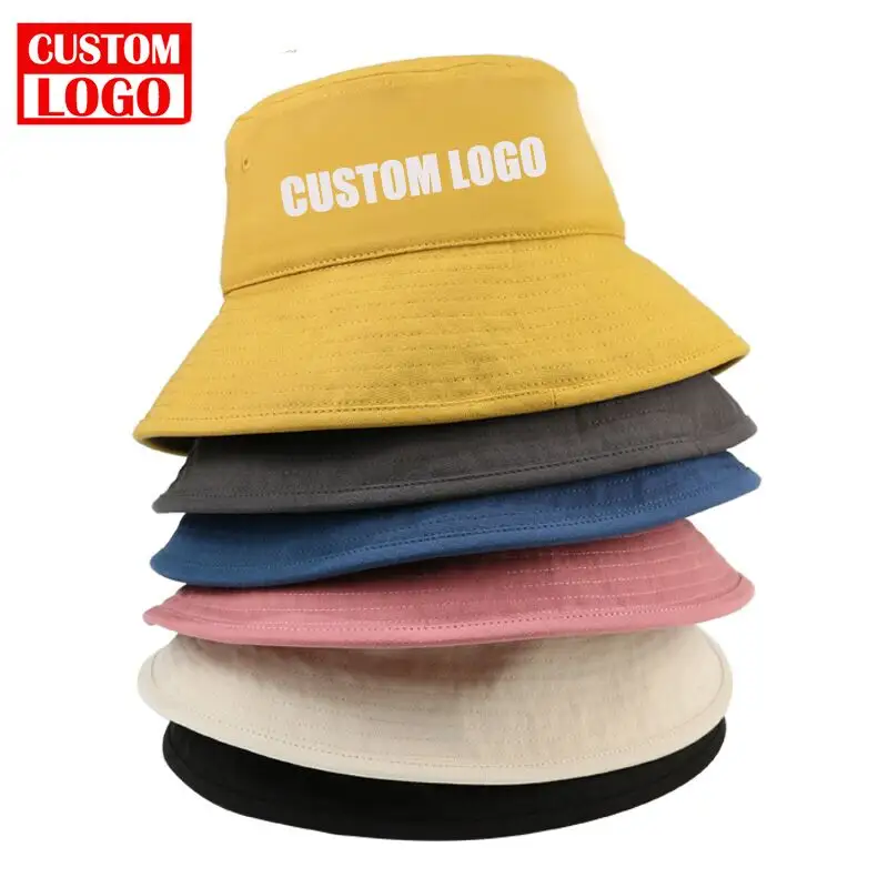 Sombrero Reversible de algodón para niños y adultos, gorra de pescador con logotipo personalizado, diseño de marca privada, barata