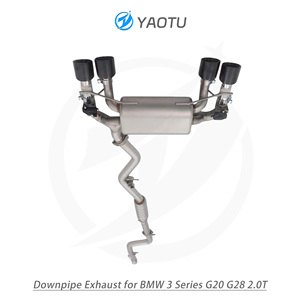 YT Edelstahl Mid-Rear Schall dämpfer (Dual Quad-Exit) für den neuen BMW 3er <span class=keywords><strong>G20</strong></span> G28 2.0T (China VI B) - Product Image 4