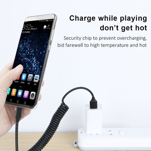 PU Coilแบบยาว1.8เมตรและStrongชาร์จMicro USBสีดำสำหรับSamsung Huawei Xiaomiโทรศัพท์มือถือPh - Product Image 5