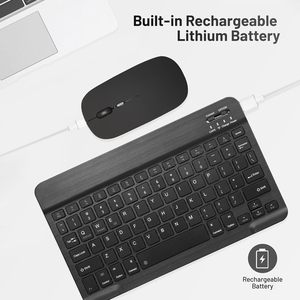 Factory Slim-Thin Mini Wireless Recargable Teclado Mouse Set BT White Keyboard and Mouse Combo para Tabletas Teléfonos Portátiles - Product Image 5