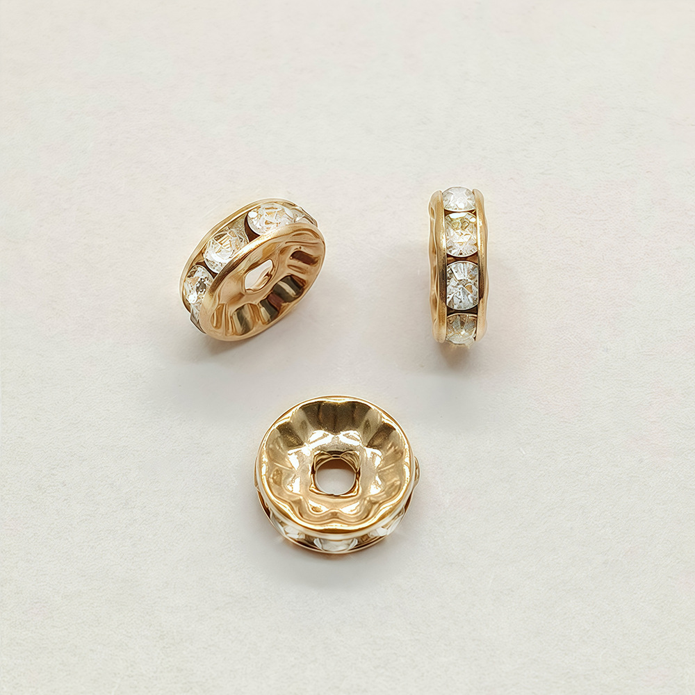 KC gold-plated straight-edged white diamond