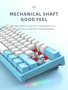 Fabricante Aduanas 61 Teclas Teclado mecánico con retroiluminación RGB Teclado Klavye Teclado mecánico para juegos para escritorio - Product Image 4