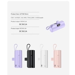2023 New Design Keychain 5000 MAh Led Display Type C for <strong>apple</strong> Emergency Mobile Phone <strong>Small</strong> Portable Charger Mini kc Power Bank - Product Image 6