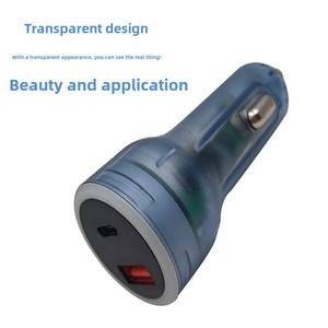 65W hızlı şarj akıllı araç şarj aleti çift USB QC2.0 Huawei için Apple ile uyumlu elektrikli tip-c portu toptan - Product Image 1