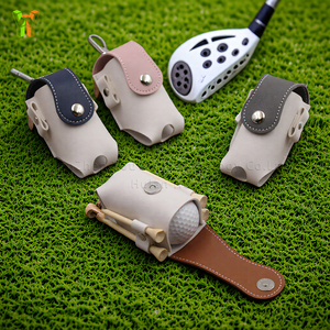YY maç renk Golf çantası 4 Tees tutucu PU deri 2 yuvaları ile Golf topları bel çantası taşınabilir dayanıklı Premium Golf topu vaka - Product Image 2