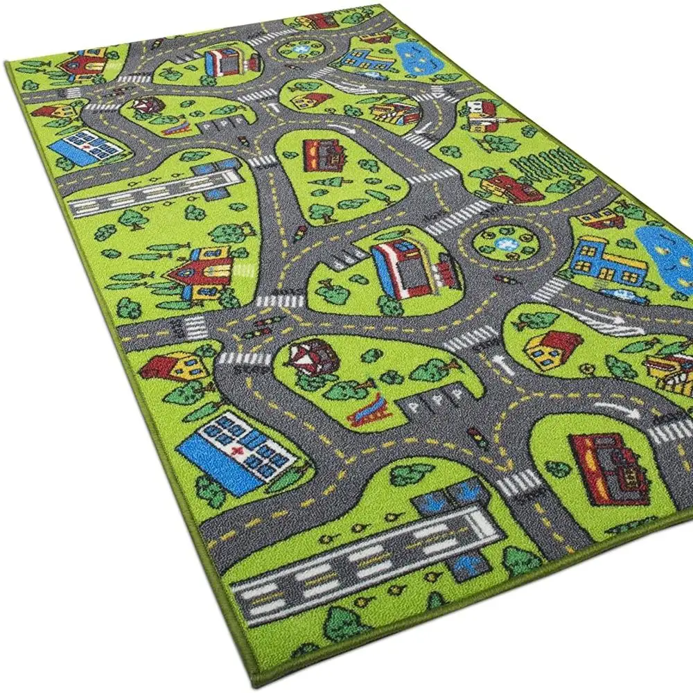 Kinder Teppich Playmat Teppich Stadt Leben Große für Spielen mit Autos und Spielzeug PlayL Baby Kinder Pädagogisches Straße Verkehrs Spielen matte