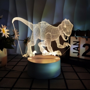 2024 nuovo Design luce notturna preferita per bambini dinosauri natalizi 3D luce notturna con telecomando - Product Image 5