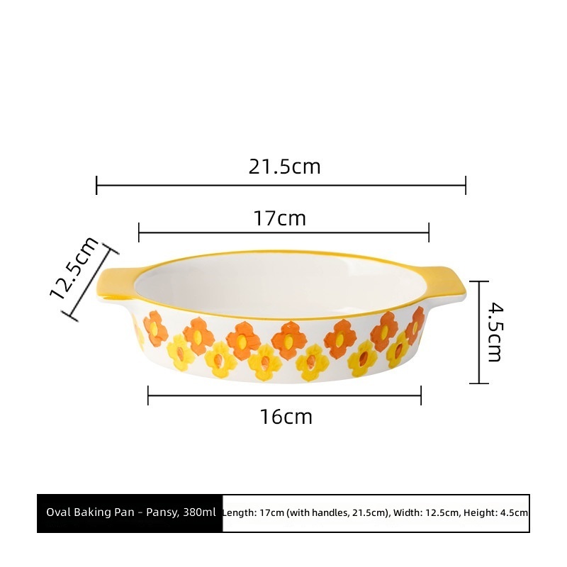 Pansy oval baking pan