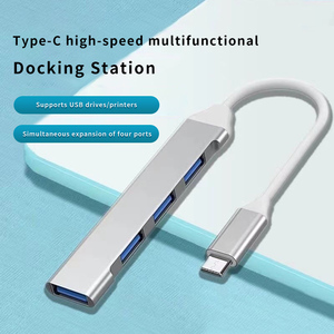 现货库存类型-C至4 Usb集线器铝合金4合1 Usb集线器，4/5端口Usb 3.0 Por集线器适配器，适用于笔记本电脑 - Product Image 2