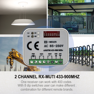 Universal RX <span class=keywords><strong>Multi</strong></span> <span class=keywords><strong>Frequency</strong></span> 300-868MHz Garagentor Fernbedienung empfänger 2 CH Controller Switch Opener für 433 868 MHz