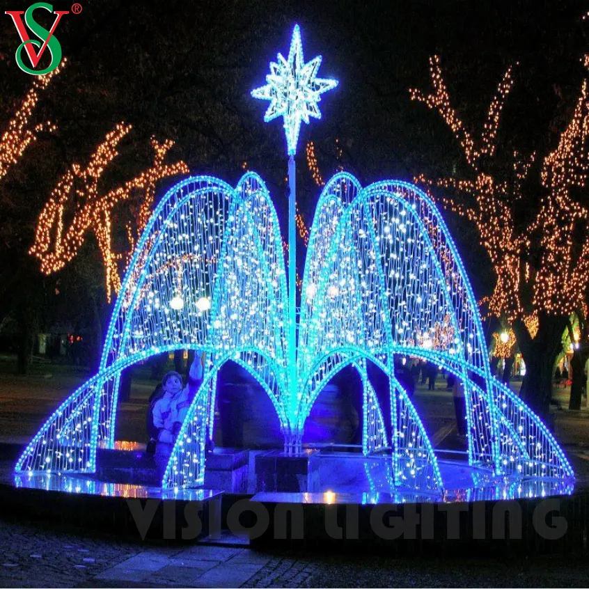 عيد الميلاد إضاءة بأشكال مختلفة led المضاء نافورة ل في الهواء الطلق عطلة الديكور