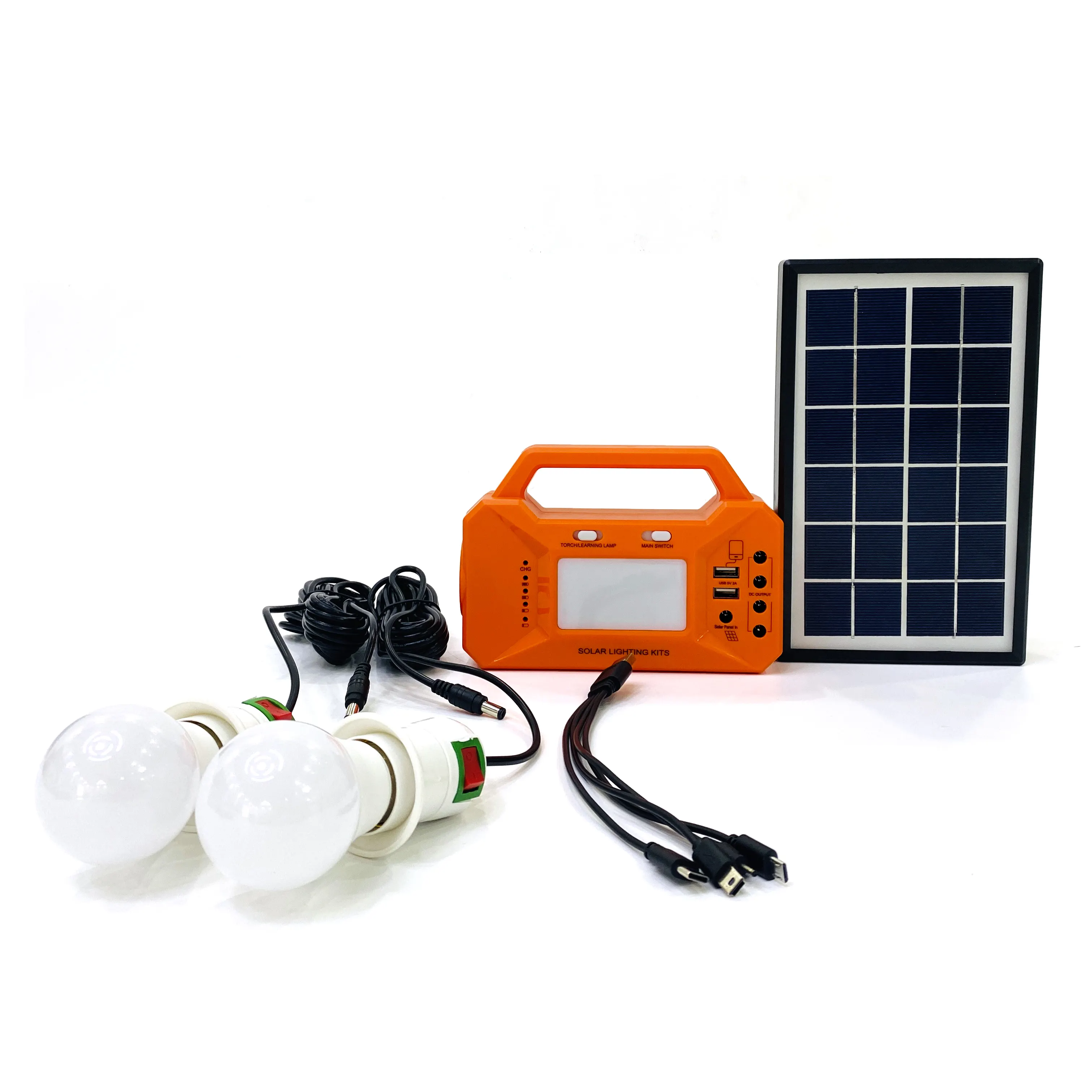 Gerador De Sistema De Energia Solar Portátil Home Led Light Systems Kit De Iluminação Solar Com Alto-falante Rádio Led Light 3 Led Bulb