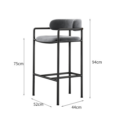 Assise gris foncé hauteur 75 velours