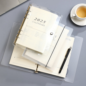 Cubierta de plástico personalizada, 6 anillos, 2025 A5, planificador inglés de hojas sueltas, calendario de carcasa de PP mate, cuaderno de hojas sueltas de PVC transparente - Product Image 2