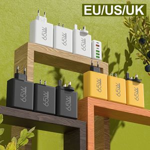 65W PD Fast Charger EU US UK 2 Type-c 3 <strong>USB</strong> Port <strong>Multiple</strong> <strong>Output</strong> <strong>Adapter</strong> Mobile Phone Travel Wall Charger for macbook - Product Image 4