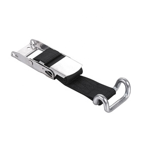 Có thể điều chỉnh thép không gỉ Rèm bên lashing dây đeo cho van xe tải rachet Tie xuống với trung tâm khóa và móc - Product Image 2