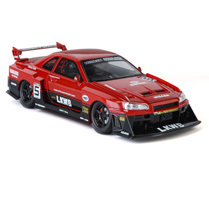 JLF-1901-411 kutu ile GTR-R34 1:24 ölçekli geri çekin ses işık Diecast alaşım spor araba modeli araçlar Supercar oyuncaklar çocuk KMM ODM - Product Image 4