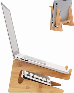 <strong>Three</strong> Sizes Laptop Stand <strong>for</strong> <strong>Computer</strong> Desk Bamboo Compatible Rack with Phone Holder Monitor Riser Note Book Storage <strong>for</strong> Office - Product Image 1