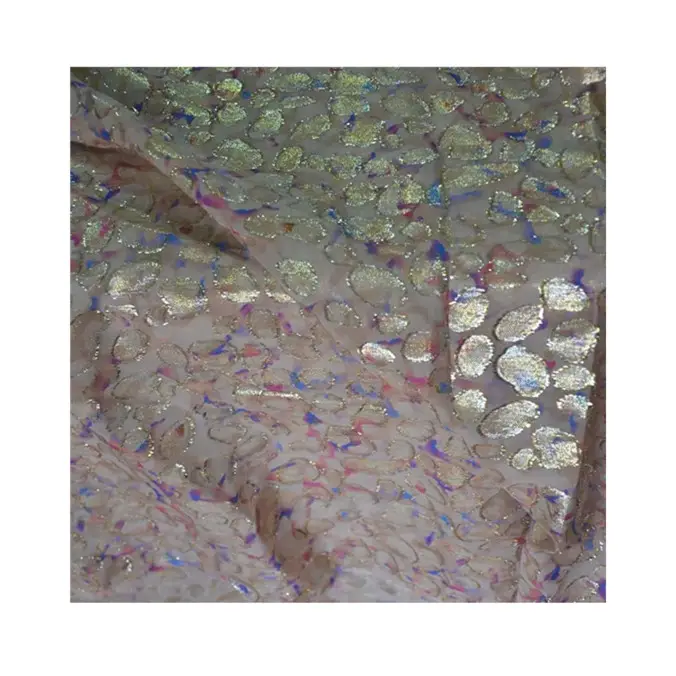 זהב lurex אקארד משי שיפון סומליה דיראק בד הדפסת טהור משי שיפון בד שמלת שיפון משי בד