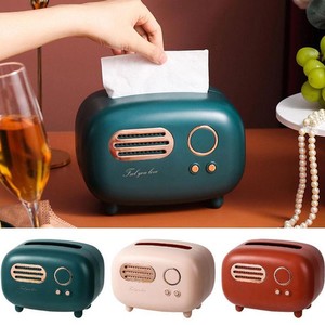 Sıcak satış Retro radyo modeli doku kutusu kapağı masaüstü rulo kağıt havlu tutucu Vintage dağıtıcı saklama peçete durumda ıslak dekorasyon kutusu