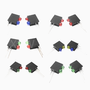 ที่ใส่โคมไฟ LED สองรู3มม. พร้อมไฟ LED F3สีแดงสีเขียวเหลืองน้ำเงินตัวเลขสองหลักที่นั่งทรงสี่เหลี่ยมโค้งงอ90องศา - Product Image 2