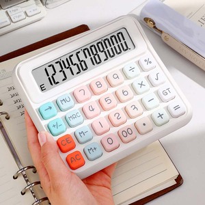 Nueva calculadora clave de PC de escritorio de 12 dígitos, papelería de negocios de pantalla grande para estudiantes, funciona con pilas