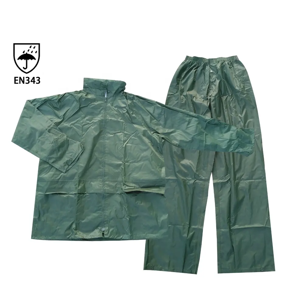 Cheap single-person rainwear for adult  waterproof polyester PVC rain coat suits