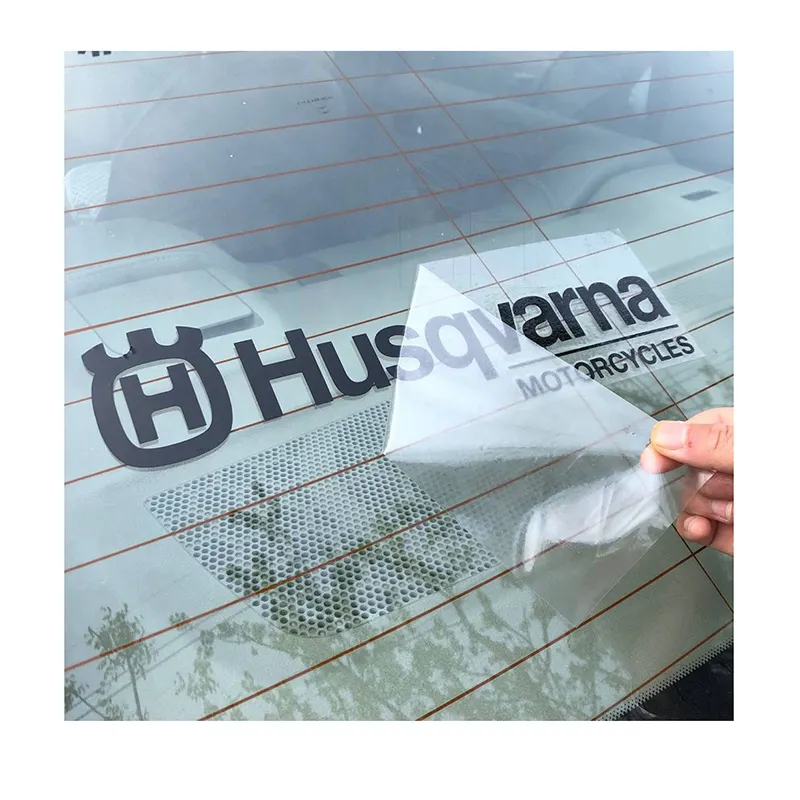 Uso al aire libre impermeable logotipo personalizado diseño ventana transferencia vinilo coche calcomanías pegatinas para parabrisas trasero